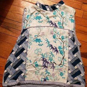 Anthropologie sleeveless Asian inspired top